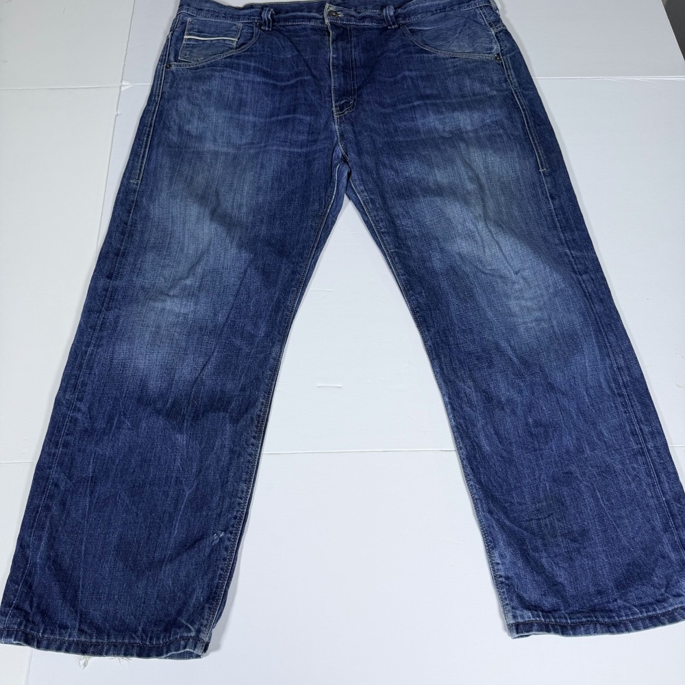 Levi's 569 Straight Leg Jeans Mens 40x30 Blue Denim Cotton Loose Fit Black Tag